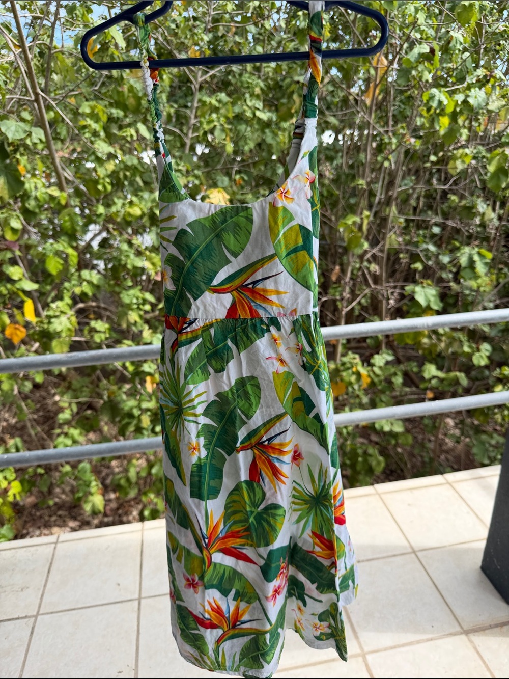 HAWAII HANGOVER Girls Tropical Leaf Print Cotton Vacation Beach Sundress Size 10